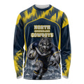 Personalised North Queensland Cowboys Mascot Rugby Long Sleeve Shirt Townsville Cityscape Athletic Graphic Print