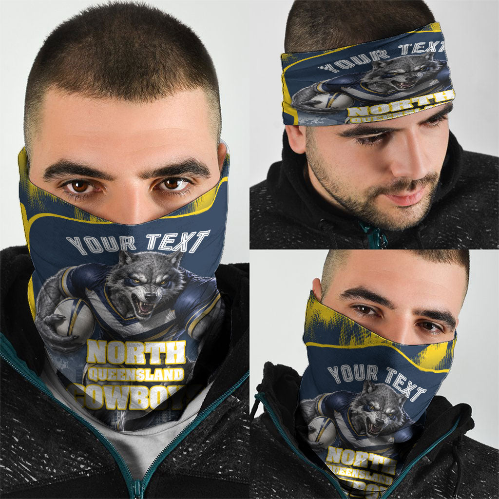 Personalised North Queensland Cowboys Mascot Rugby Neck Gaiter Townsville Cityscape Athletic Graphic Print