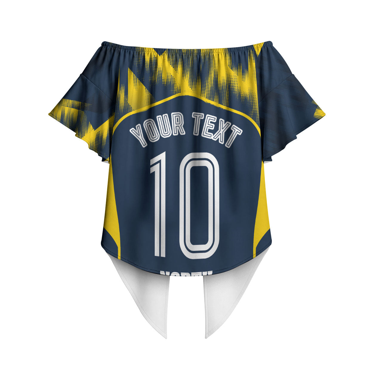 Personalised North Queensland Cowboys Mascot Rugby Off Shoulder Wrap Waist Top Townsville Cityscape Athletic Graphic Print