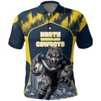 Personalised North Queensland Cowboys Mascot Rugby Polo Shirt Townsville Cityscape Athletic Graphic Print