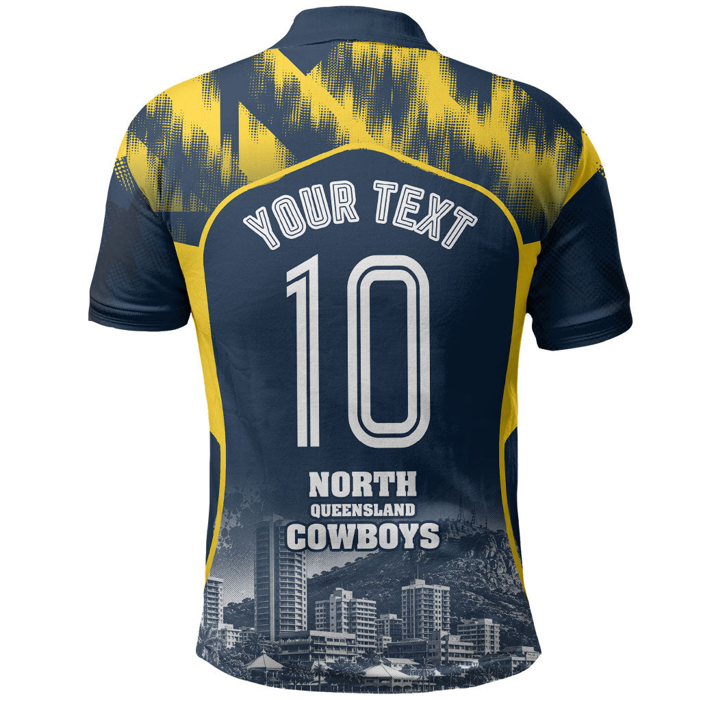 Personalised North Queensland Cowboys Mascot Rugby Polo Shirt Townsville Cityscape Athletic Graphic Print