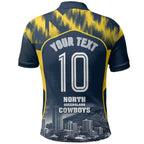 Personalised North Queensland Cowboys Mascot Rugby Polo Shirt Townsville Cityscape Athletic Graphic Print