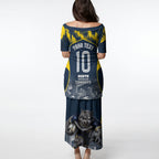 Personalised North Queensland Cowboys Mascot Rugby Puletasi Townsville Cityscape Athletic Graphic Print