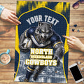 Personalised North Queensland Cowboys Mascot Rugby Puzzle Townsville Cityscape Athletic Graphic Print