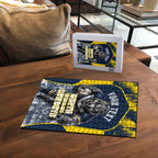 Personalised North Queensland Cowboys Mascot Rugby Puzzle Townsville Cityscape Athletic Graphic Print