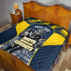 Personalised North Queensland Cowboys Mascot Rugby Quilt Townsville Cityscape Athletic Graphic Print