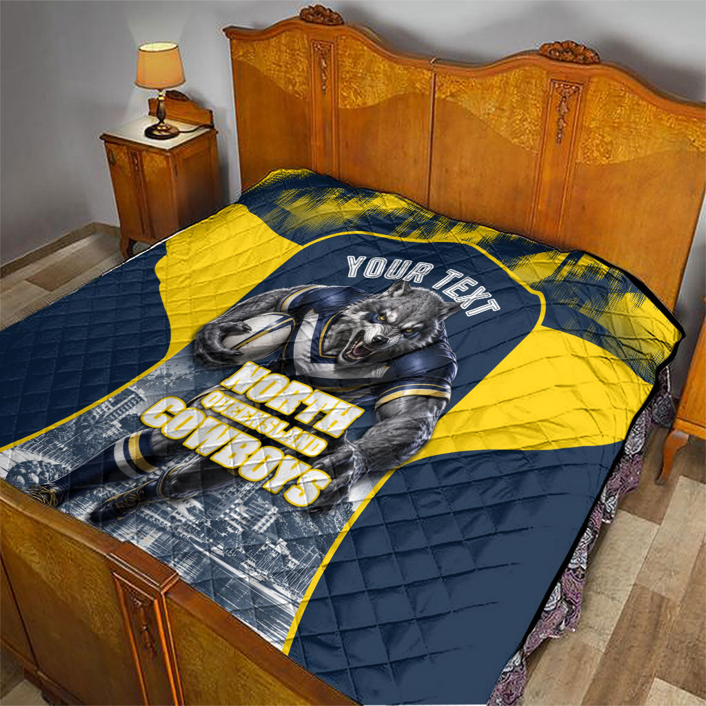 Personalised North Queensland Cowboys Mascot Rugby Quilt Townsville Cityscape Athletic Graphic Print