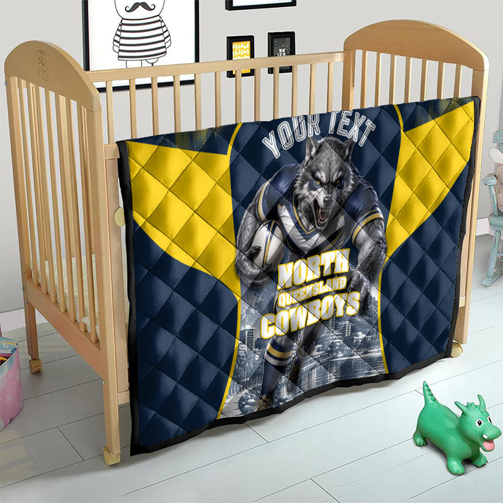 Personalised North Queensland Cowboys Mascot Rugby Quilt Townsville Cityscape Athletic Graphic Print