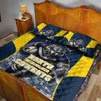 Personalised North Queensland Cowboys Mascot Rugby Quilt Bed Set Townsville Cityscape Athletic Graphic Print