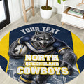Personalised North Queensland Cowboys Mascot Rugby Round Carpet Townsville Cityscape Athletic Graphic Print