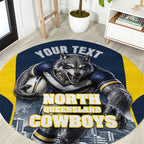 Personalised North Queensland Cowboys Mascot Rugby Round Carpet Townsville Cityscape Athletic Graphic Print