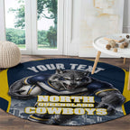 Personalised North Queensland Cowboys Mascot Rugby Round Carpet Townsville Cityscape Athletic Graphic Print