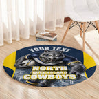 Personalised North Queensland Cowboys Mascot Rugby Round Carpet Townsville Cityscape Athletic Graphic Print