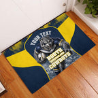 Personalised North Queensland Cowboys Mascot Rugby Rubber Doormat Townsville Cityscape Athletic Graphic Print