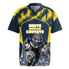 Personalised North Queensland Cowboys Mascot Rugby Rugby Jersey Townsville Cityscape Athletic Graphic Print