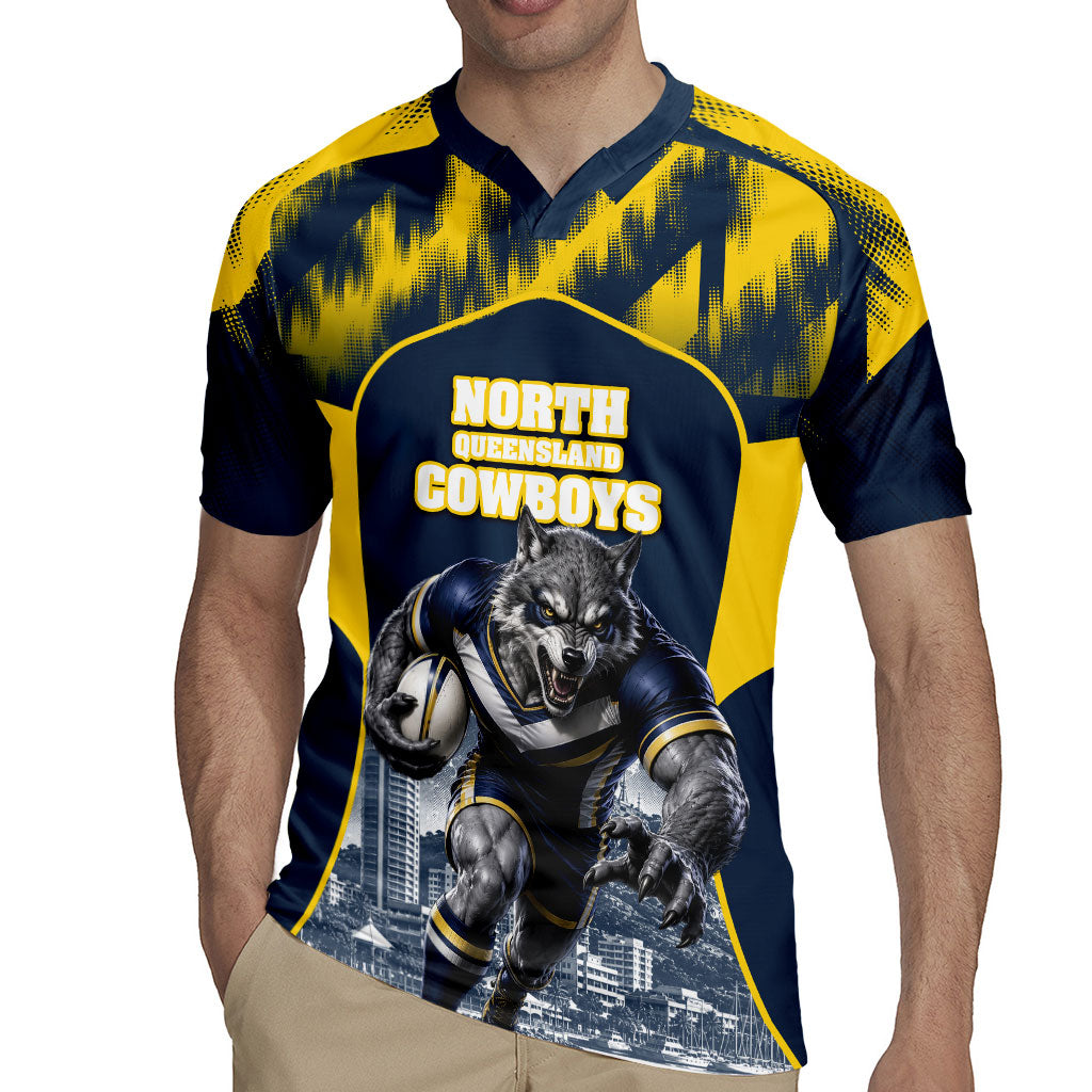 Personalised North Queensland Cowboys Mascot Rugby Rugby Jersey Townsville Cityscape Athletic Graphic Print