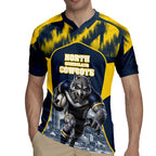Personalised North Queensland Cowboys Mascot Rugby Rugby Jersey Townsville Cityscape Athletic Graphic Print