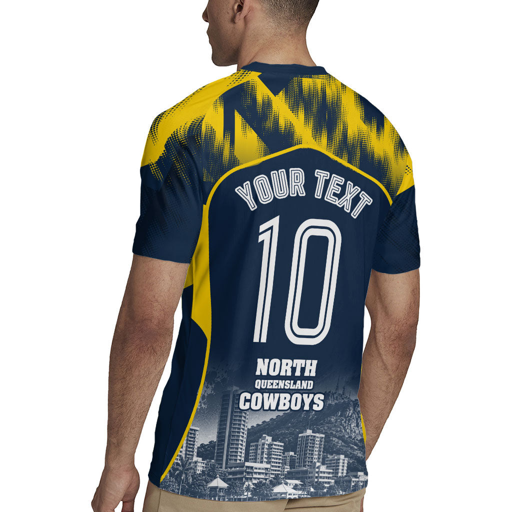 Personalised North Queensland Cowboys Mascot Rugby Rugby Jersey Townsville Cityscape Athletic Graphic Print