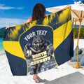 Personalised North Queensland Cowboys Mascot Rugby Sarong Townsville Cityscape Athletic Graphic Print