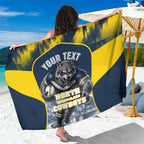 Personalised North Queensland Cowboys Mascot Rugby Sarong Townsville Cityscape Athletic Graphic Print