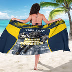Personalised North Queensland Cowboys Mascot Rugby Sarong Townsville Cityscape Athletic Graphic Print