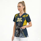 Personalised North Queensland Cowboys Mascot Rugby Scrub Top Townsville Cityscape Athletic Graphic Print