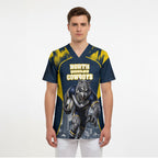 Personalised North Queensland Cowboys Mascot Rugby Scrub Top Townsville Cityscape Athletic Graphic Print