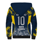 Personalised North Queensland Cowboys Mascot Rugby Sherpa Hoodie Townsville Cityscape Athletic Graphic Print