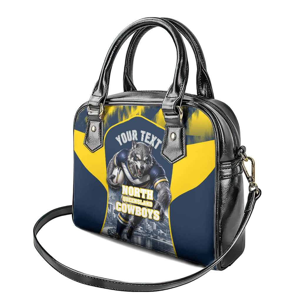 Personalised North Queensland Cowboys Mascot Rugby Shoulder Handbag Townsville Cityscape Athletic Graphic Print