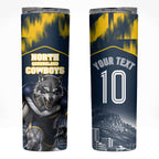Personalised North Queensland Cowboys Mascot Rugby Skinny Tumbler Townsville Cityscape Athletic Graphic Print