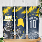 Personalised North Queensland Cowboys Mascot Rugby Skinny Tumbler Townsville Cityscape Athletic Graphic Print