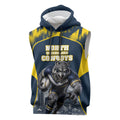Personalised North Queensland Cowboys Mascot Rugby Sleeveless Hoodie Townsville Cityscape Athletic Graphic Print