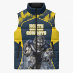 Personalised North Queensland Cowboys Mascot Rugby Sleeveless Puffer Jacket Townsville Cityscape Athletic Graphic Print