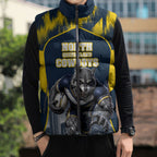 Personalised North Queensland Cowboys Mascot Rugby Sleeveless Puffer Jacket Townsville Cityscape Athletic Graphic Print