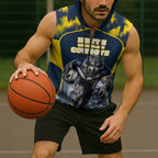 Personalised North Queensland Cowboys Mascot Rugby Sleeveless Zip Hoodie Townsville Cityscape Athletic Graphic Print
