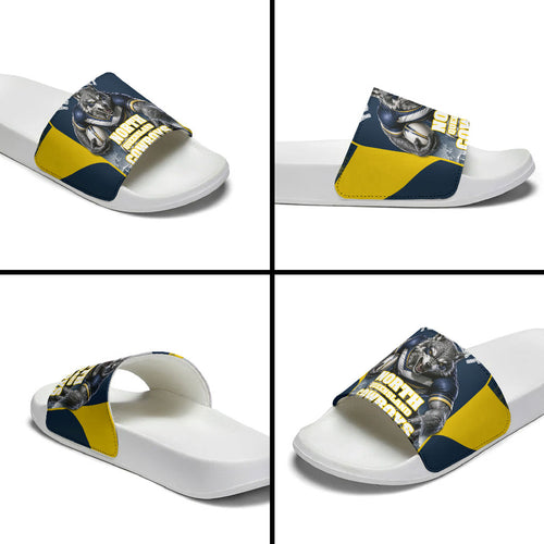Personalised North Queensland Cowboys Mascot Rugby Slide Sandals Townsville Cityscape Athletic Graphic Print
