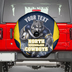 Personalised North Queensland Cowboys Mascot Rugby Spare Tire Cover Townsville Cityscape Athletic Graphic Print