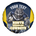 Personalised North Queensland Cowboys Mascot Rugby Spare Tire Cover Townsville Cityscape Athletic Graphic Print