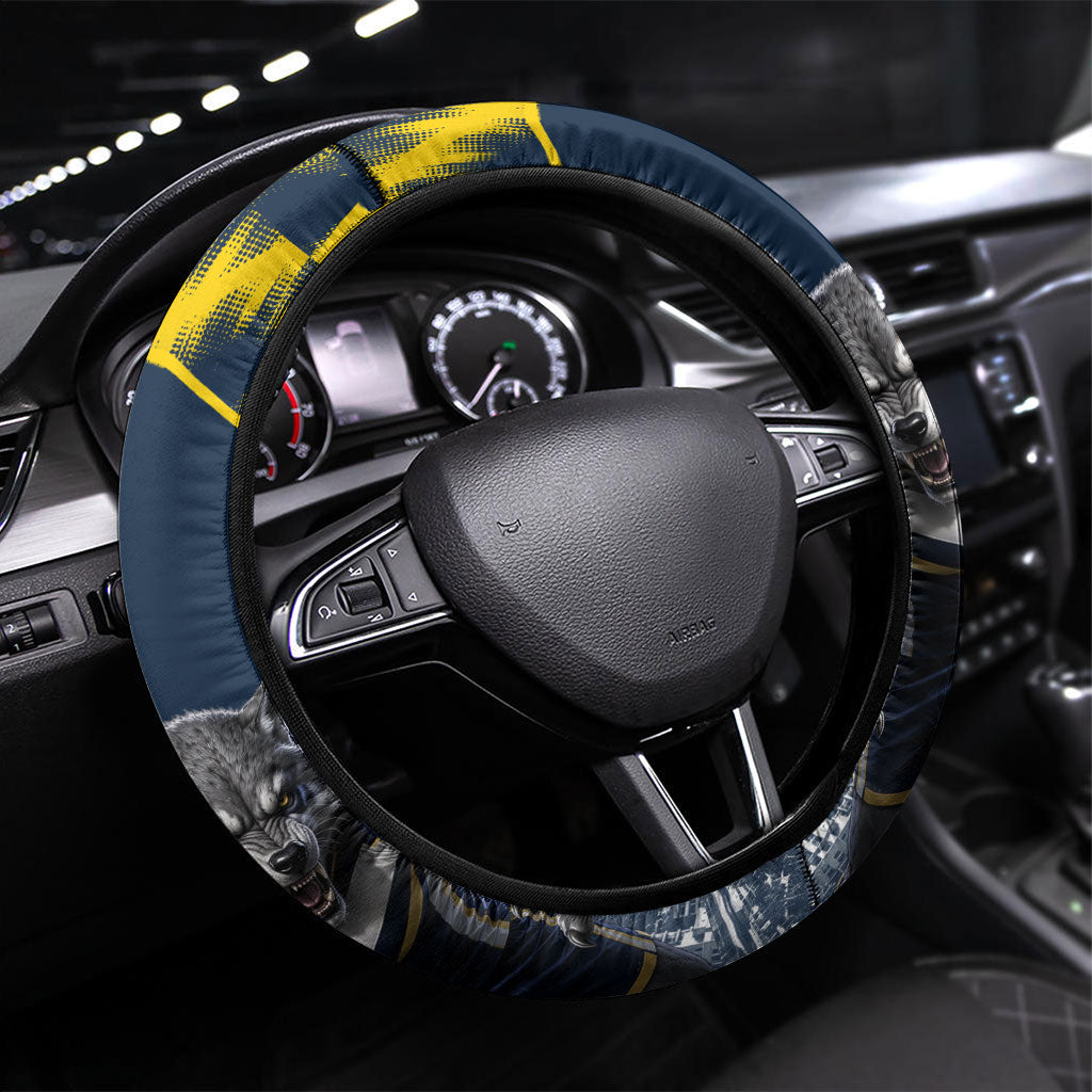 North Queensland Cowboys Mascot Rugby Steering Wheel Cover Townsville Cityscape Athletic Graphic Print