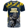 Personalised North Queensland Cowboys Mascot Rugby T Shirt Townsville Cityscape Athletic Graphic Print