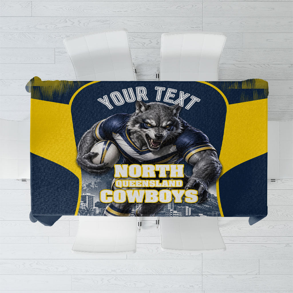 Personalised North Queensland Cowboys Mascot Rugby Tablecloth Townsville Cityscape Athletic Graphic Print