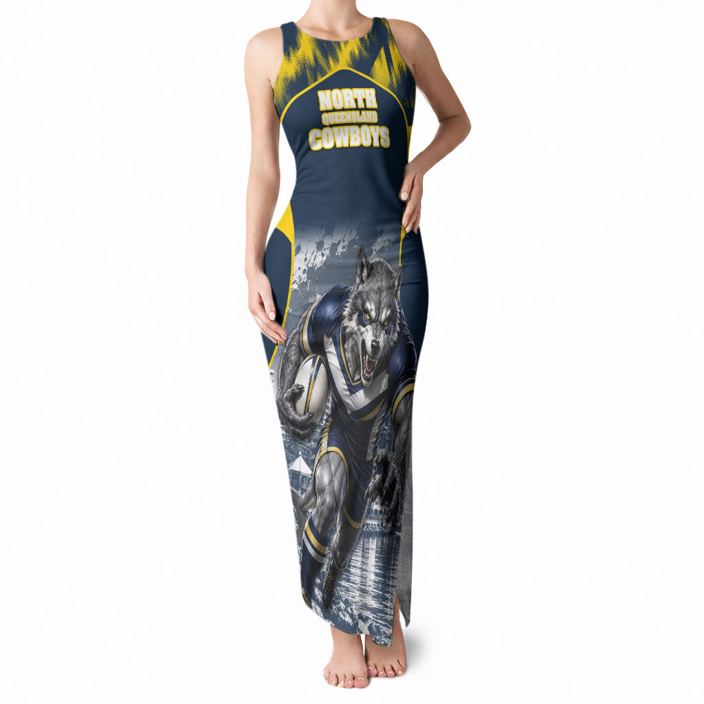 Personalised North Queensland Cowboys Mascot Rugby Tank Maxi Dress Townsville Cityscape Athletic Graphic Print