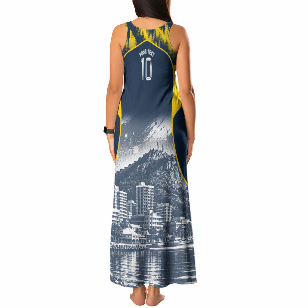 Personalised North Queensland Cowboys Mascot Rugby Tank Maxi Dress Townsville Cityscape Athletic Graphic Print