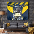 Personalised North Queensland Cowboys Mascot Rugby Tapestry Townsville Cityscape Athletic Graphic Print