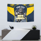Personalised North Queensland Cowboys Mascot Rugby Tapestry Townsville Cityscape Athletic Graphic Print