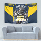 Personalised North Queensland Cowboys Mascot Rugby Tapestry Townsville Cityscape Athletic Graphic Print