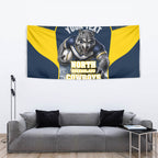 Personalised North Queensland Cowboys Mascot Rugby Tapestry Townsville Cityscape Athletic Graphic Print