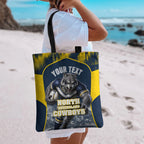 Personalised North Queensland Cowboys Mascot Rugby Tote Bag Townsville Cityscape Athletic Graphic Print