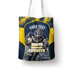 Personalised North Queensland Cowboys Mascot Rugby Tote Bag Townsville Cityscape Athletic Graphic Print