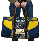 Personalised North Queensland Cowboys Mascot Rugby Travel Bag Townsville Cityscape Athletic Graphic Print